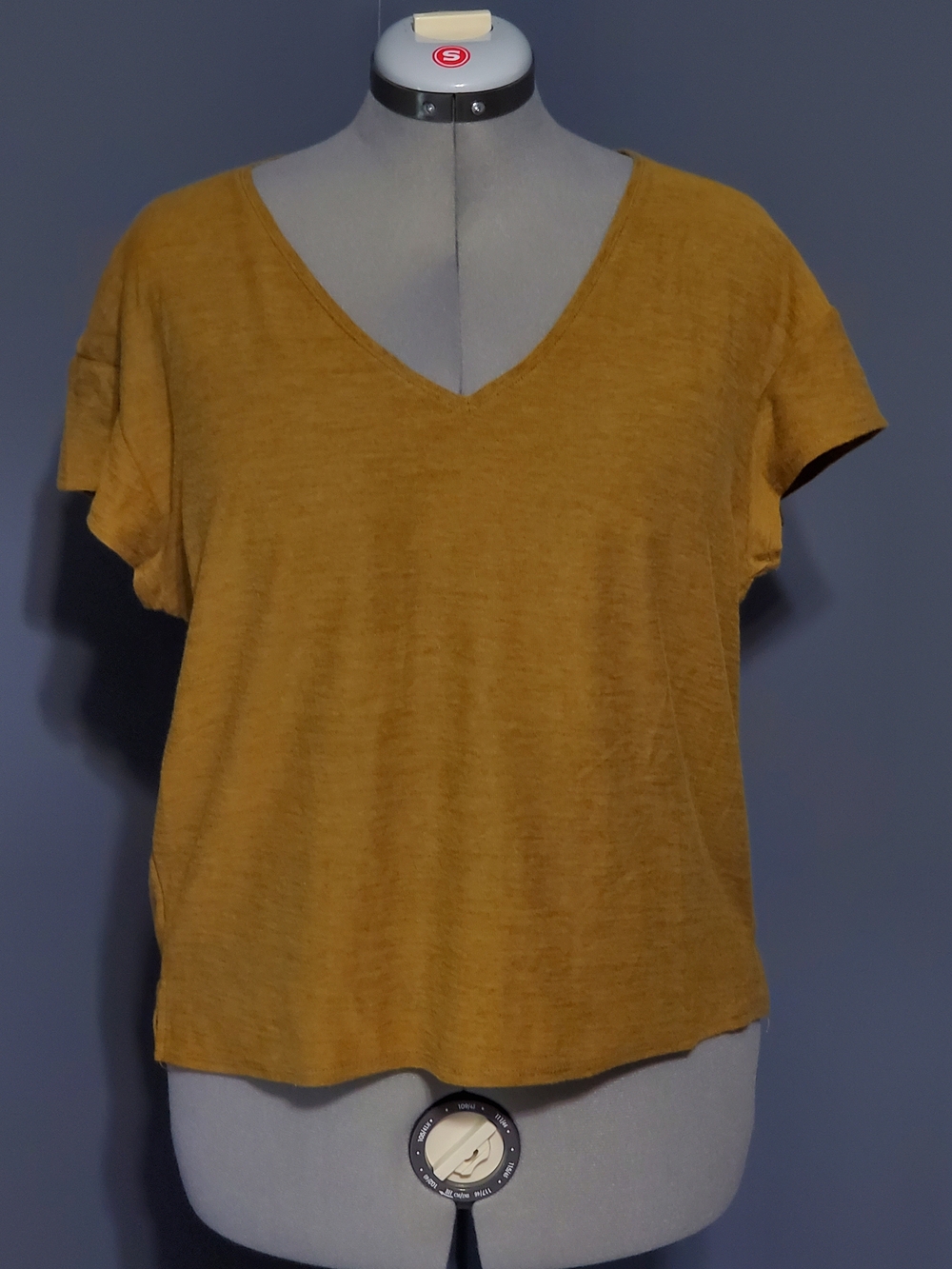 Madewell Mustard Yellow V-Neck Short Sleeve Tee Women's Size L